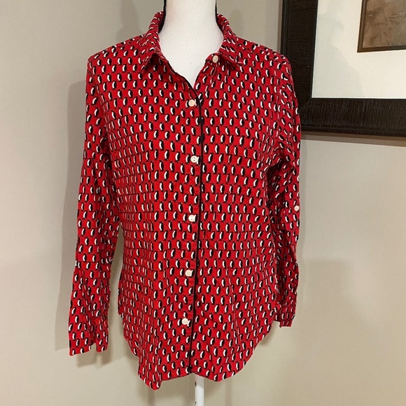 *VICTORIA'S SECRET* Red Pengiun Long Sleeve Pajama Top Size Medium - Picture 2 of 7